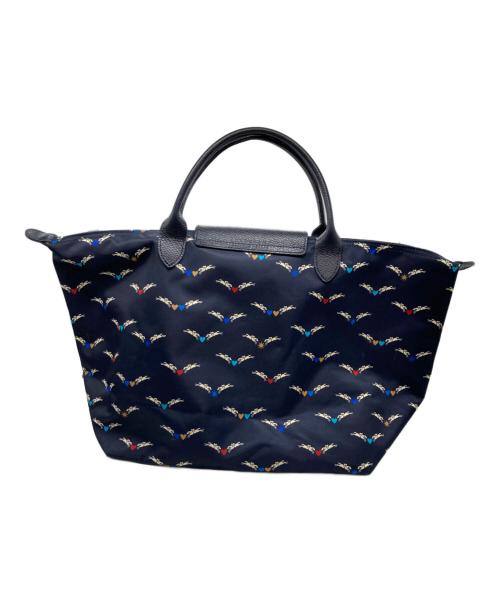 LONGCHAMP（ロンシャン）LONGCHAMP (ロンシャン) 総柄トートバッグ ネイビーの古着・服飾アイテム