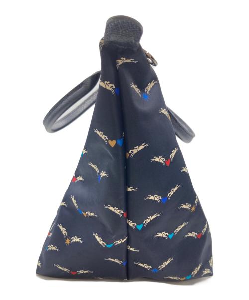 LONGCHAMP（ロンシャン）LONGCHAMP (ロンシャン) 総柄トートバッグ ネイビーの古着・服飾アイテム