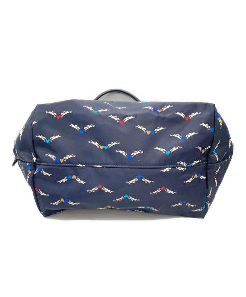 LONGCHAMP（ロンシャン）LONGCHAMP (ロンシャン) 総柄トートバッグ ネイビーの古着・服飾アイテム