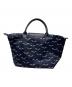 LONGCHAMP (ロンシャン) 総柄トートバッグ ネイビー：7000円