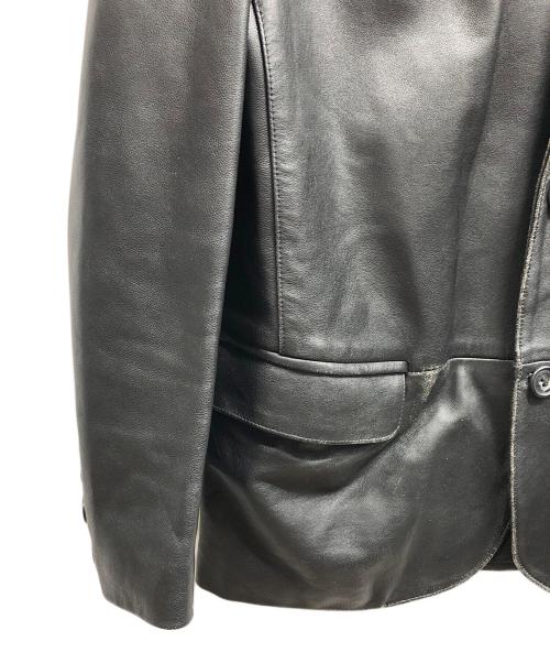 unknown（アンノウン）unknown (アンノウン) レザーテーラードジャケット ブラック サイズ:46の古着・服飾アイテム