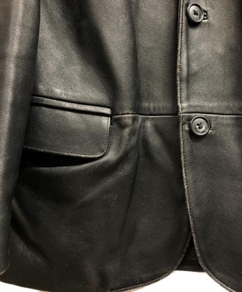 unknown（アンノウン）unknown (アンノウン) レザーテーラードジャケット ブラック サイズ:46の古着・服飾アイテム