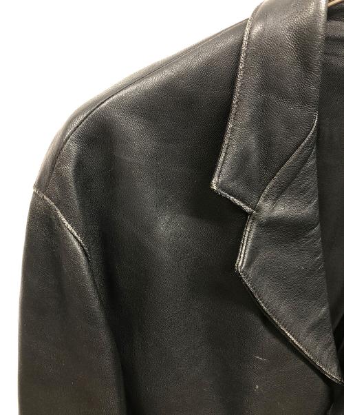 unknown（アンノウン）unknown (アンノウン) レザーテーラードジャケット ブラック サイズ:46の古着・服飾アイテム