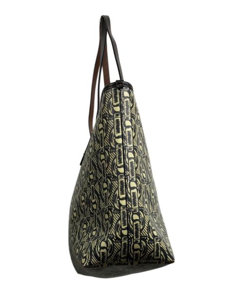 COACH（コーチ）COACH (コーチ) チェーン柄トートバッグ ブラック×ベージュの古着・服飾アイテム