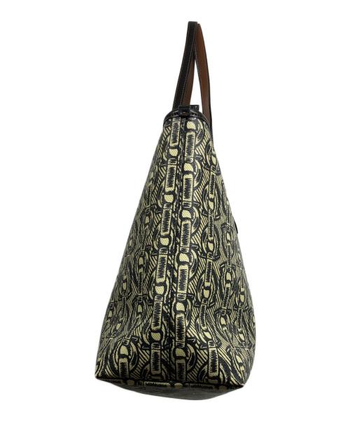 COACH（コーチ）COACH (コーチ) チェーン柄トートバッグ ブラック×ベージュの古着・服飾アイテム