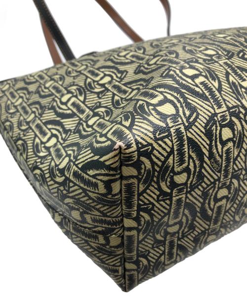 COACH（コーチ）COACH (コーチ) チェーン柄トートバッグ ブラック×ベージュの古着・服飾アイテム