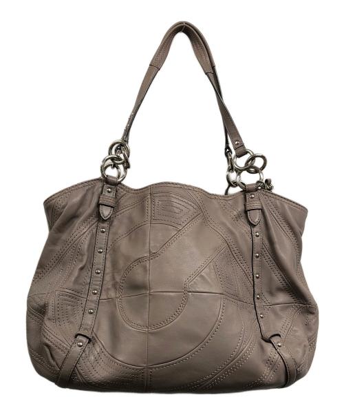COACH（コーチ）COACH (コーチ) ステッチド ロゴトートバッグ ブラウンの古着・服飾アイテム