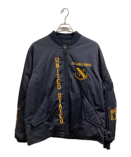 AVIREX（アヴィレックス）AVIREX (アヴィレックス) OPEN BOTTOM MA-1 フライトジャケット ネイビー サイズ:XLの古着・服飾アイテム