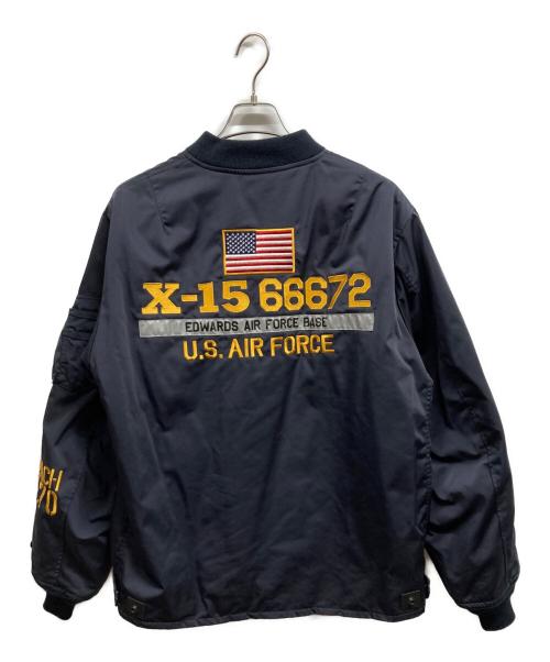 AVIREX（アヴィレックス）AVIREX (アヴィレックス) OPEN BOTTOM MA-1 フライトジャケット ネイビー サイズ:XLの古着・服飾アイテム