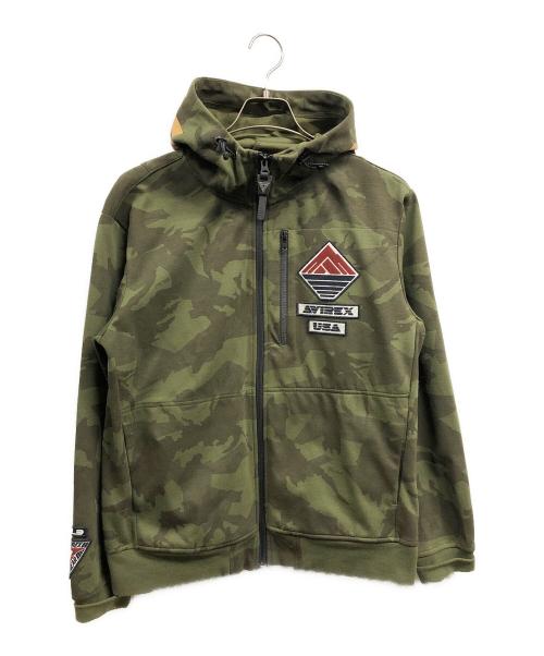 AVIREX（アヴィレックス）AVIREX (アヴィレックス) ウインドガード ジップパーカー カーキ サイズ:Lの古着・服飾アイテム