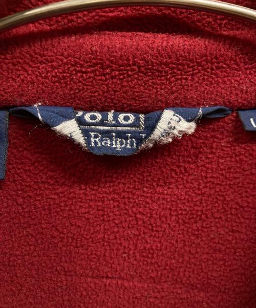 POLO RALPH LAUREN（ポロ・ラルフローレン）POLO RALPH LAUREN (ポロ・ラルフローレン) フリースジップブルゾン レッド サイズ:Lの古着・服飾アイテム