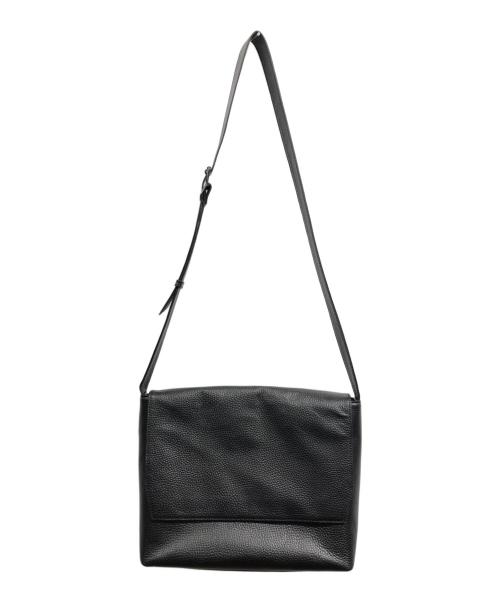 Hush Tug（ハッシュタグ）HUSH TUG (ハッシュタグ) レザーショルダーバッグ ブラックの古着・服飾アイテム