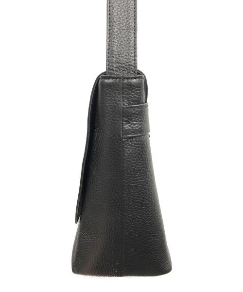 Hush Tug（ハッシュタグ）HUSH TUG (ハッシュタグ) レザーショルダーバッグ ブラックの古着・服飾アイテム
