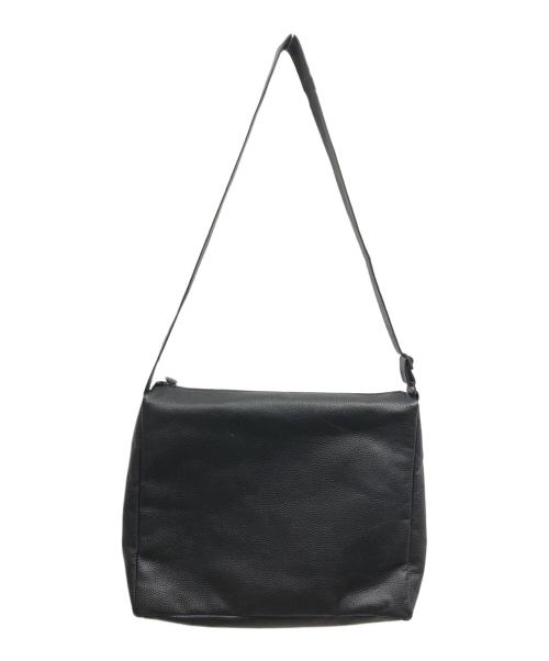 Hush Tug（ハッシュタグ）HUSH TUG (ハッシュタグ) レザーショルダーバッグ ブラックの古着・服飾アイテム