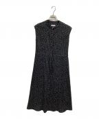 DRESSTERIORドレステリア）の古着「ドットプリントフレンチスリーブワンピース」｜ブラック