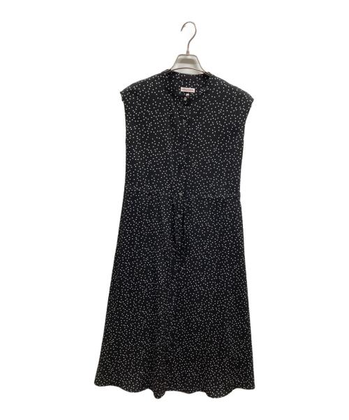 DRESSTERIOR（ドレステリア）DRESSTERIOR (ドレステリア) ドットプリントフレンチスリーブワンピース ブラック サイズ:36の古着・服飾アイテム