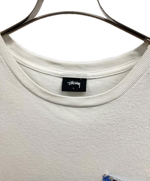 stussy（ステューシー）stussy (ステューシー) ポケットTシャツ/stussyTシャツ ホワイト サイズ:Lの古着・服飾アイテム