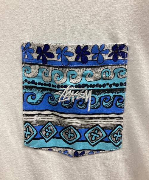 stussy（ステューシー）stussy (ステューシー) ポケットTシャツ/stussyTシャツ ホワイト サイズ:Lの古着・服飾アイテム