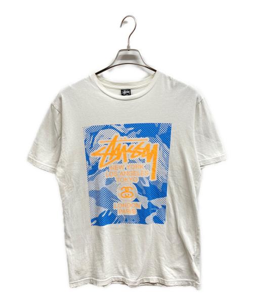 stussy（ステューシー）stussy (ステューシー) プリントTシャツ	/stussyTシャツ ホワイト サイズ:Lの古着・服飾アイテム