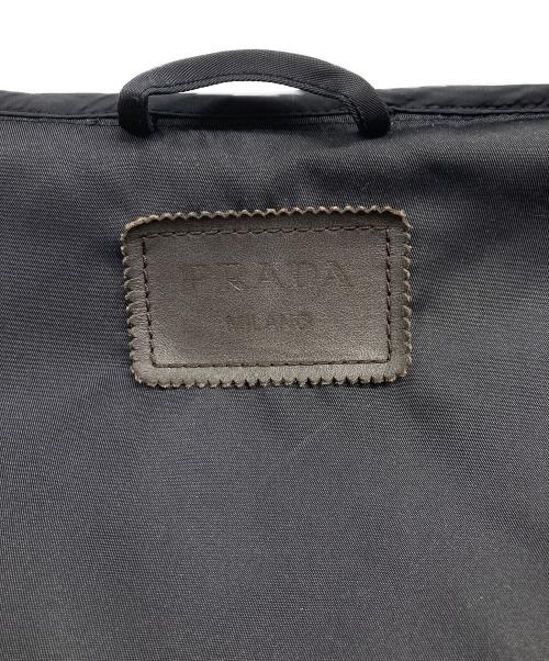 PRADA（プラダ）PRADA (プラダ) バイカラーレザー切替ジャケット ネイビー サイズ:44の古着・服飾アイテム