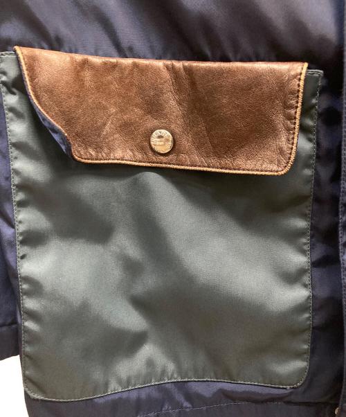 PRADA（プラダ）PRADA (プラダ) バイカラーレザー切替ジャケット ネイビー サイズ:44の古着・服飾アイテム