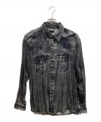 DIESELディーゼル）の古着「転写プリント長袖シャツ」｜ブラック