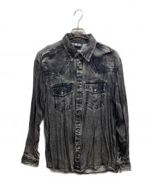 DIESEL（ディーゼル）の古着「転写プリント長袖シャツ」｜ブラック
