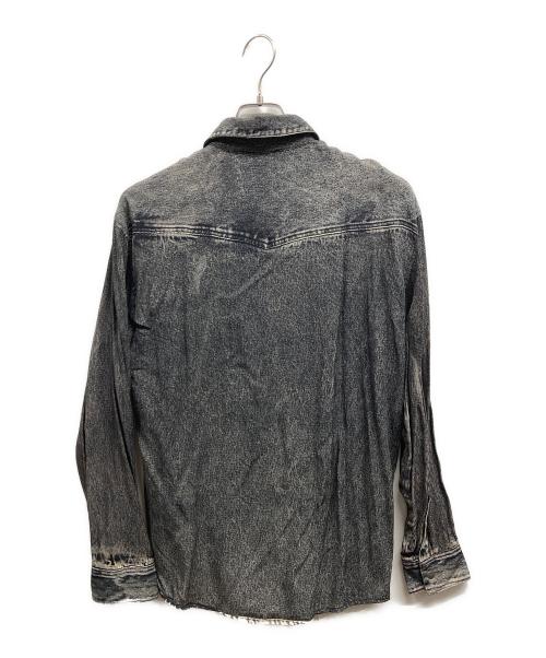 DIESEL（ディーゼル）DIESEL (ディーゼル) 転写プリント長袖シャツ ブラック サイズ:46の古着・服飾アイテム