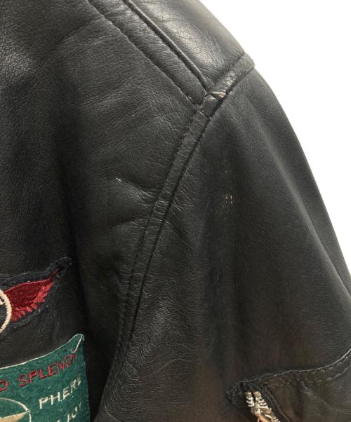 Pierre Bonee（ピエールボーン）pierre bonee (ピエールボーン) MA-1レザーブルゾン ブラック サイズ:Lの古着・服飾アイテム