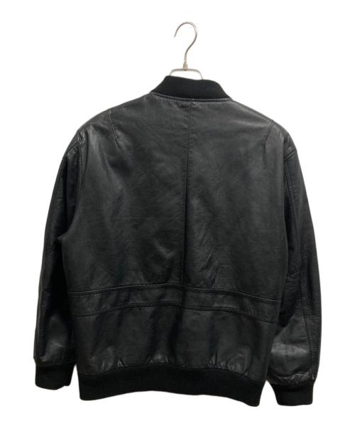 Pierre Bonee（ピエールボーン）pierre bonee (ピエールボーン) MA-1レザーブルゾン ブラック サイズ:Lの古着・服飾アイテム
