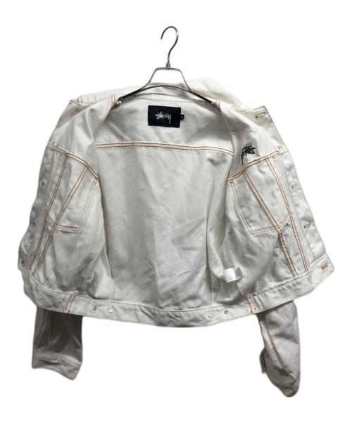 stussy（ステューシー）stussy (ステューシー) cropped denim jacket ホワイト サイズ:Mの古着・服飾アイテム