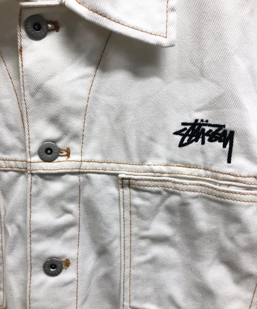 stussy（ステューシー）stussy (ステューシー) cropped denim jacket ホワイト サイズ:Mの古着・服飾アイテム