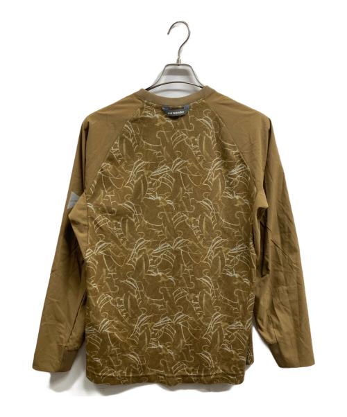 and wander（アンドワンダー）and wander (アンドワンダー) printed fleece base T ブラウン サイズ:3の古着・服飾アイテム