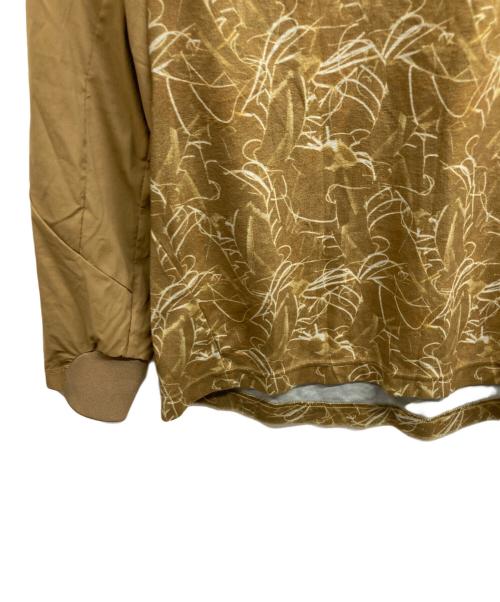 and wander（アンドワンダー）and wander (アンドワンダー) printed fleece base T ブラウン サイズ:3の古着・服飾アイテム