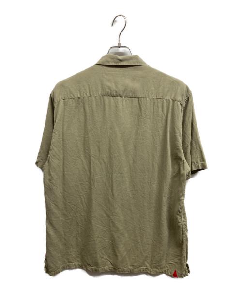 Denham（デンハム）Denham (デンハム) リネン混半袖シャツ カーキ サイズ:Mの古着・服飾アイテム