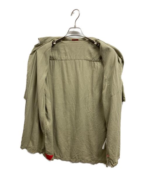Denham（デンハム）Denham (デンハム) リネン混半袖シャツ カーキ サイズ:Mの古着・服飾アイテム