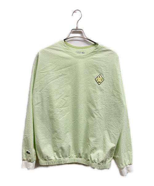 LACOSTE SPORT（ラコステスポーツ）LACOSTE SPORT (ラコステスポーツ) ウルトラドライ シアサッカーゴルフプルオーバースウェットシャツ グリーン サイズ:US Mの古着・服飾アイテム