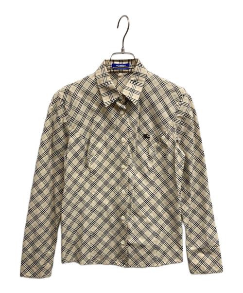 BURBERRY BLUE LABEL（バーバリー ブルー レーベル）BURBERRY BLUE LABEL (バーバリー ブルー レーベル) チェックシャツ ベージュ サイズ:38の古着・服飾アイテム