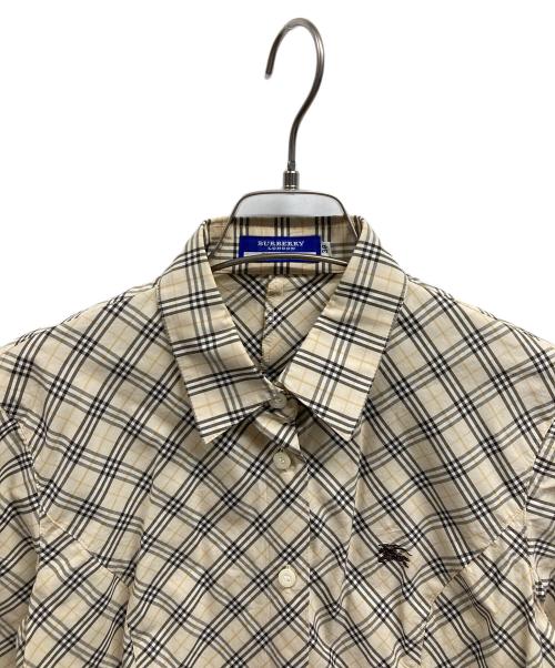 BURBERRY BLUE LABEL（バーバリー ブルー レーベル）BURBERRY BLUE LABEL (バーバリー ブルー レーベル) チェックシャツ ベージュ サイズ:38の古着・服飾アイテム