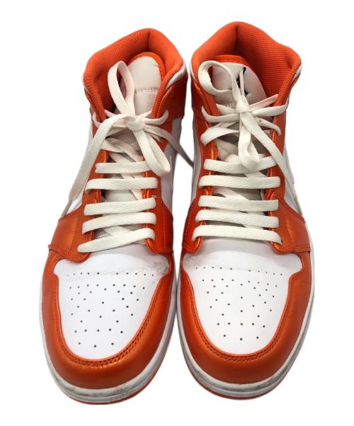 NIKE（ナイキ）NIKE (ナイキ) AIR JORDAN 1 MID SE ハイカットスニーカー ホワイト×オレンジ サイズ:29の古着・服飾アイテム