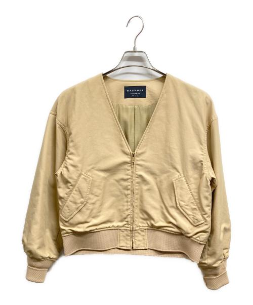 MACPHEE（マカフィー）MACPHEE (マカフィー) コットンナイロン ショートMA-1ブルゾン ベージュ サイズ:36の古着・服飾アイテム