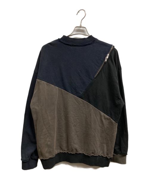 CONVERSE TOKYO（コンバーストウキョウ）CONVERSE TOKYO (コンバーストウキョウ) BI-COLOR ZIP DESIGN SWEAT ブラック×ネイビー サイズ:ＦＲＥＥの古着・服飾アイテム
