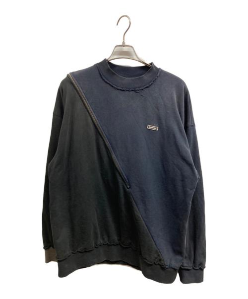 CONVERSE TOKYO（コンバーストウキョウ）CONVERSE TOKYO (コンバーストウキョウ) BI-COLOR ZIP DESIGN SWEAT ブラック×ネイビー サイズ:ＦＲＥＥの古着・服飾アイテム