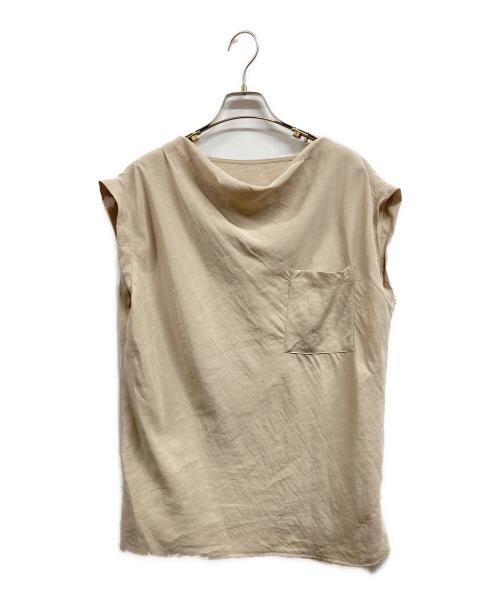 Whim Gazette（ウィムガゼット）Whim Gazette (ウィムガゼット) ドレープノースリーブブラウス ベージュ サイズ:FREEの古着・服飾アイテム