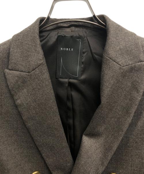 Noble（ノーブル）Noble (ノーブル) ウールフラノピークドラペルジャケット ブラウン サイズ:34の古着・服飾アイテム