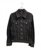 DIESELディーゼル）の古着「スタッズデニムジャケット」｜ブラック