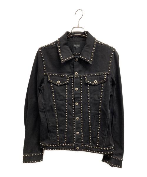 DIESEL（ディーゼル）DIESEL (ディーゼル) スタッズデニムジャケット ブラック サイズ:Lの古着・服飾アイテム