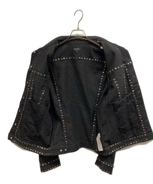 DIESEL（ディーゼル）DIESEL (ディーゼル) スタッズデニムジャケット ブラック サイズ:Lの古着・服飾アイテム
