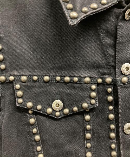 DIESEL（ディーゼル）DIESEL (ディーゼル) スタッズデニムジャケット ブラック サイズ:Lの古着・服飾アイテム