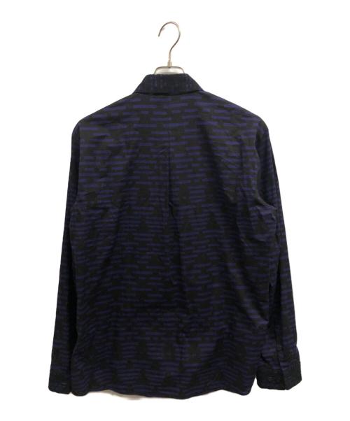 ISSEY MIYAKE MEN（イッセイミヤケメン）ISSEY MIYAKE MEN (イッセイミヤケメン) 総柄シャツ ブラック×パープル サイズ:3の古着・服飾アイテム
